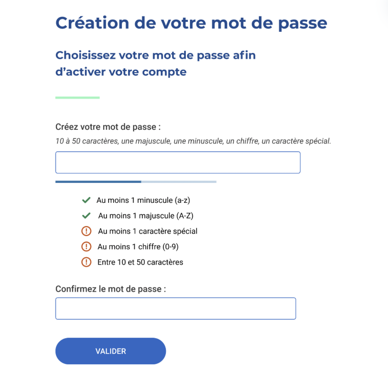 Configurer le mot de passe URSSAF