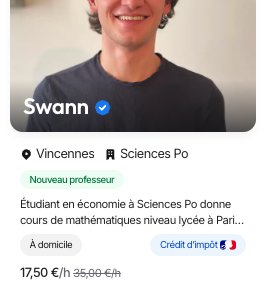 Crédit d'impôt sur les cours particuliers à domicile